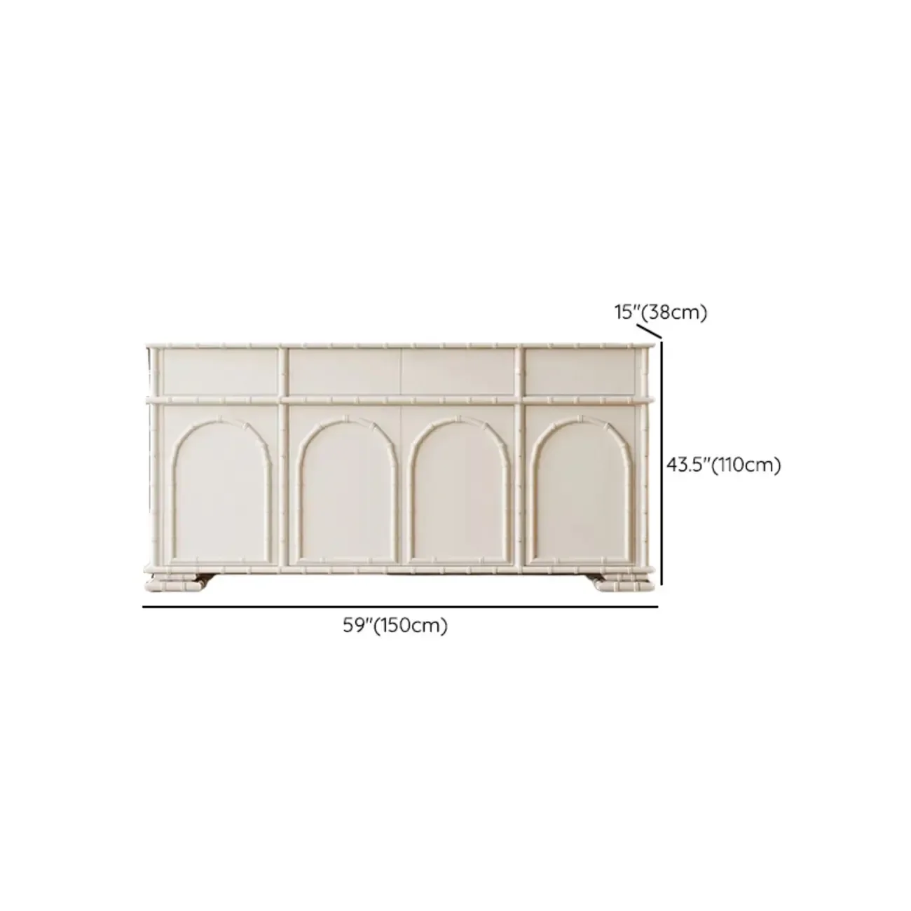 Elegant White Wood Hallway Shoe Cabinet with 4-Drawer