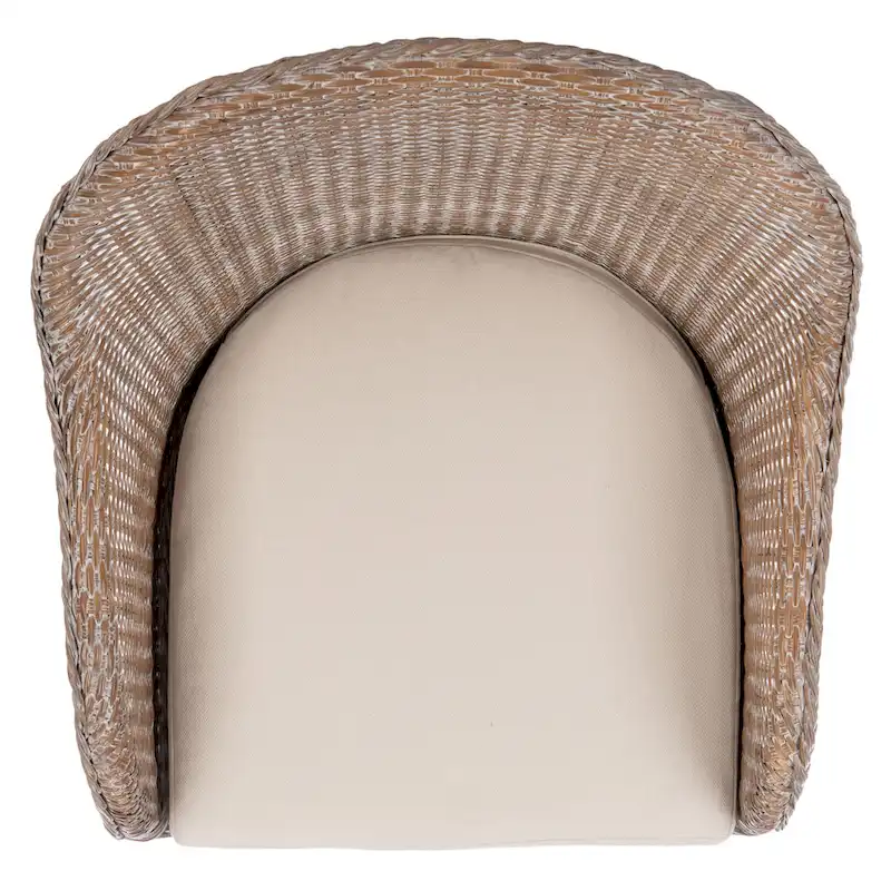 SAFAVIEH Aglaja Rattan Accent Chair with Cushion - 22 W x 26.8 L x 33.5 H - 22Wx27Dx33H