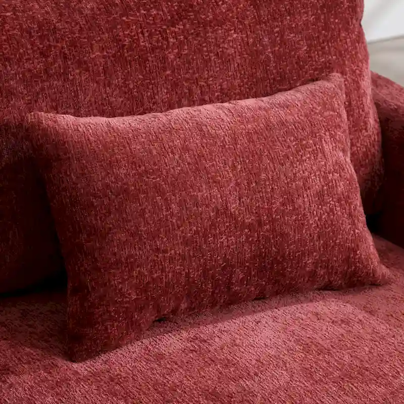 Red 68.9 Chenille 2-Seater Sofa with Detachable Cushions