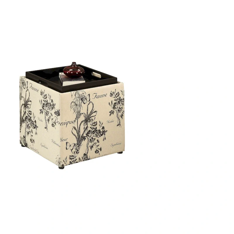 Single Ottoman with Stool and Reversible Tray