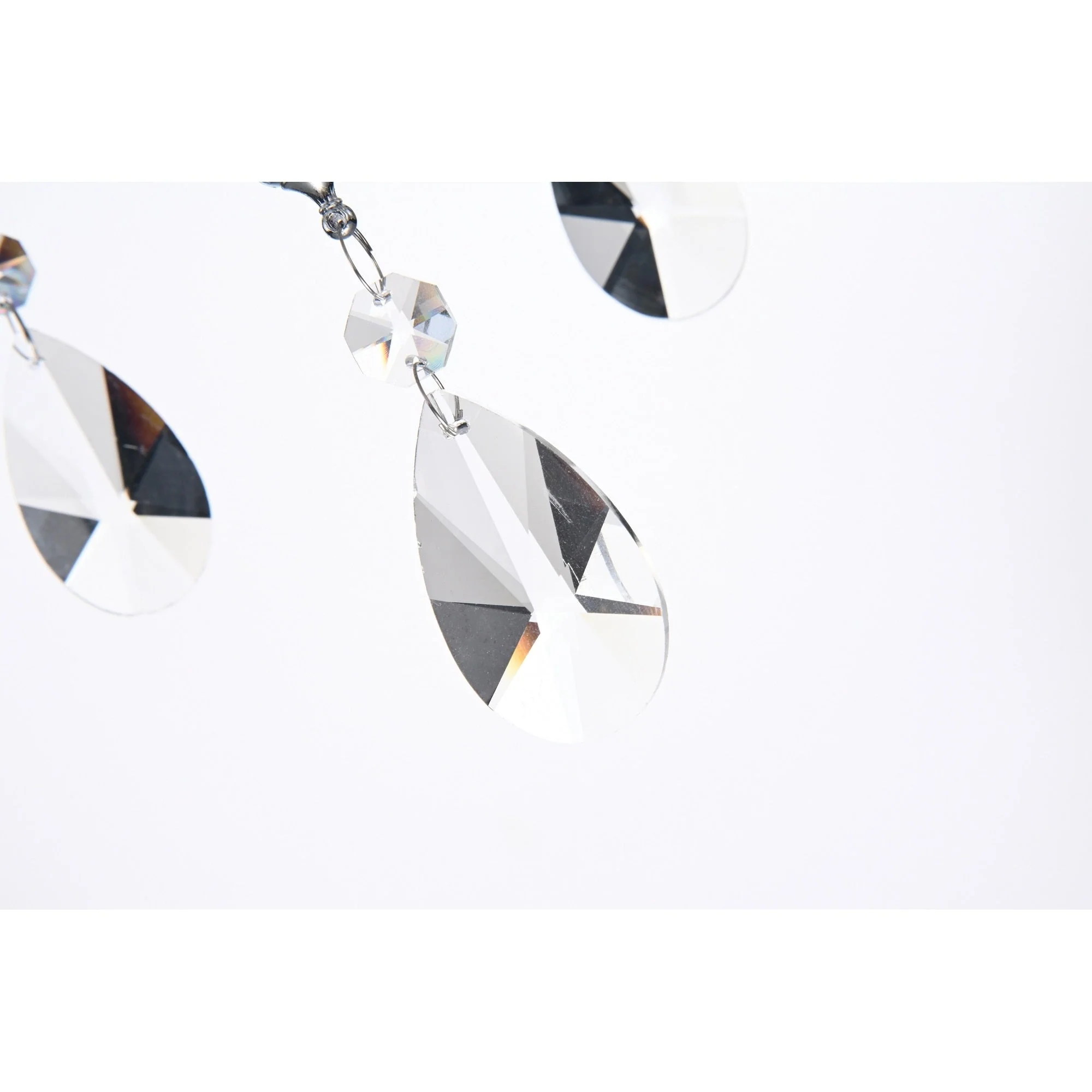 Round Beaded Drum Chandelier with Hanging Crystals