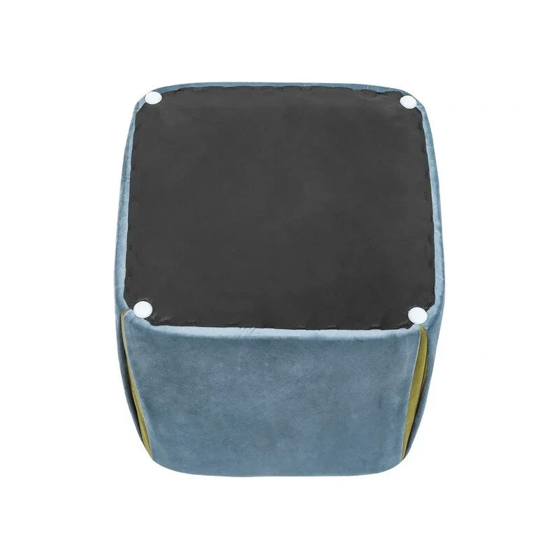 Adeco 14 Small Ottoman Footrest Stool- Velvet Seating Stool Ottoman