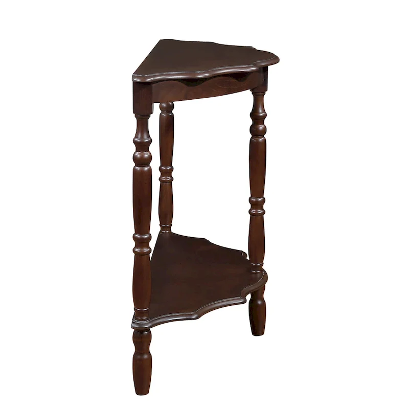 42 Retro Circular Curved Half-Moon Console Table with Cloud Design Top and Open Shelf Solid Wood Frame and Legs