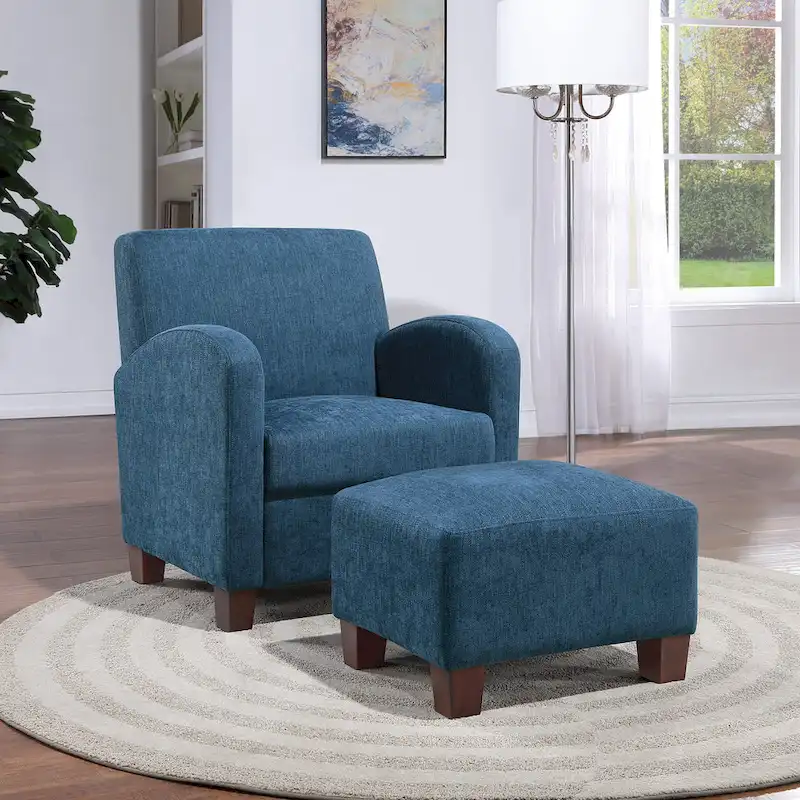 Aiden Chair & Ottoman with Espresso Legs