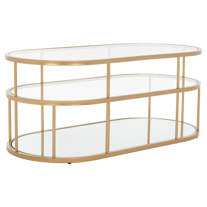 SAFAVIEH Frederica 3 Shelf Coffee Table - 42 L x 21 D x 17 H - 42Wx21Dx17H