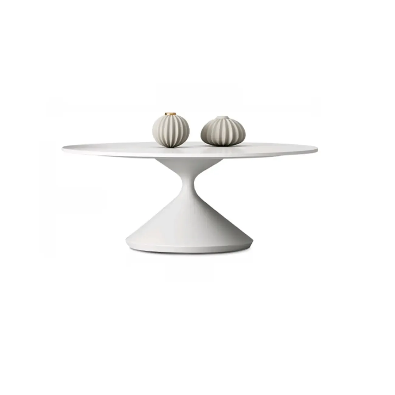 White Round Nesting Coffee Table with Modern Simple Style