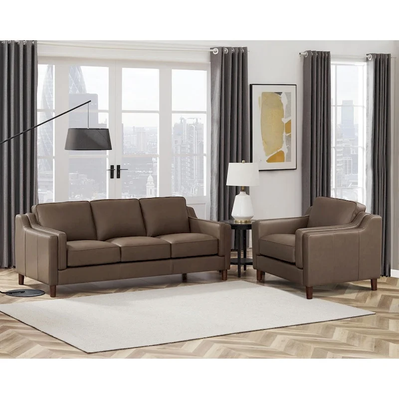 Hydeline Bella Top Grain Leather Sofa Set, Sofa and Chair - Sofa, Chair