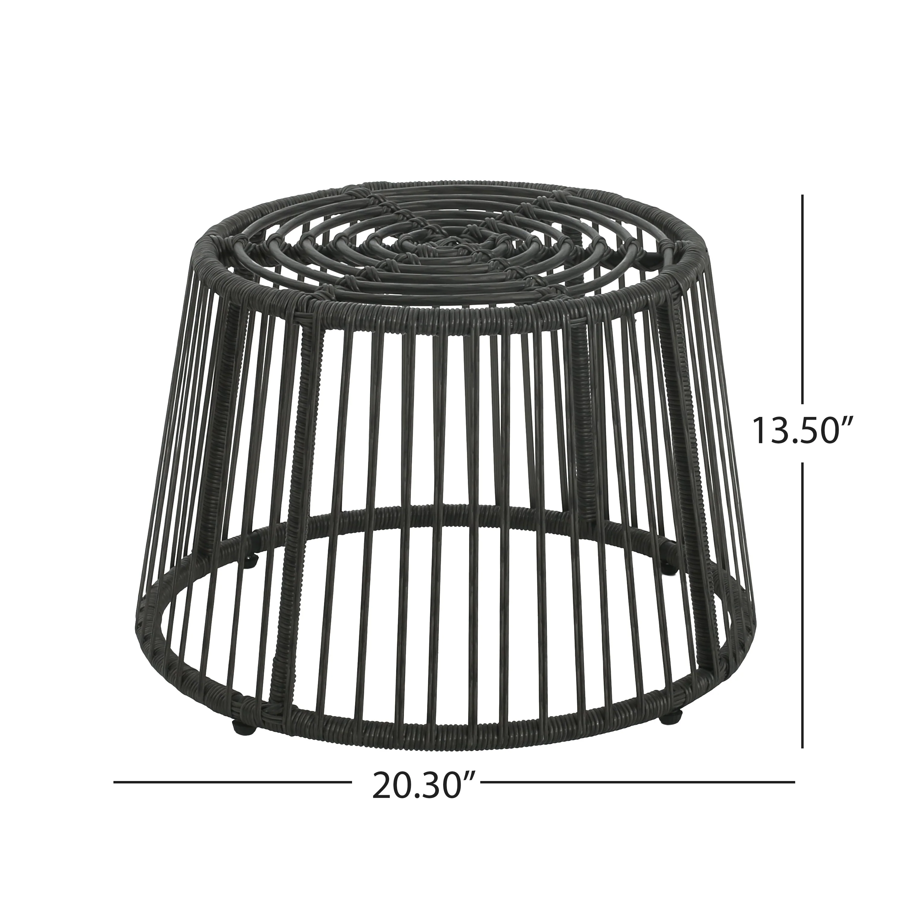 Modern Wicker High Back Chair & Side Table Set