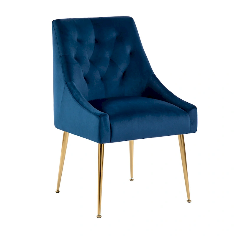 XINMICS Mid-Century Modern Velvet Dining Chair, Upholstered Parsons Chair, Set of 2