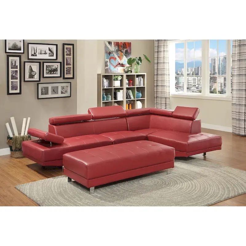 Riveredge 109 in. W 2-piece Faux Leather L Shape Sectional Sofa - 76L x 109W x 28H