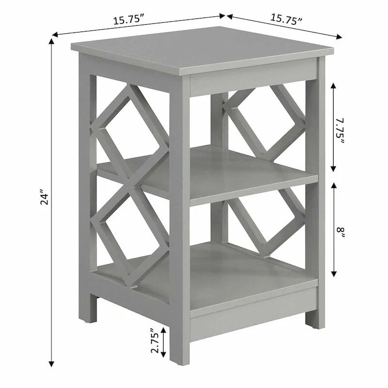 Convenience Concepts Diamond End Table with Shelves