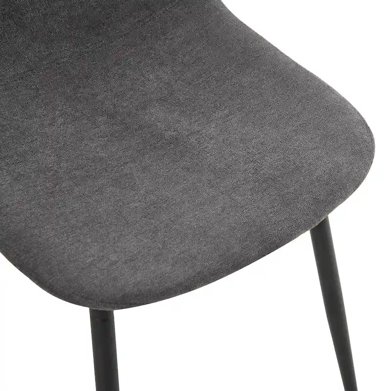 Modern Dining Set with Rectangular Black A-Frame Table & Round Backrest Chairs