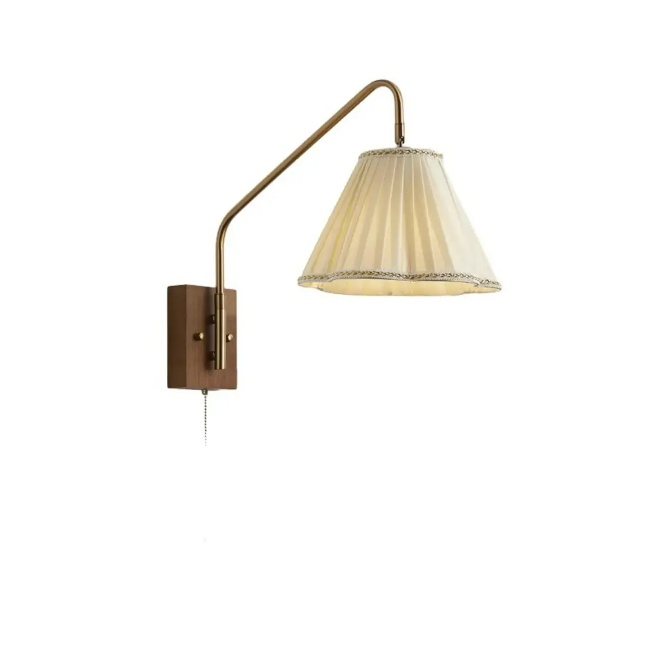 Modern Living Room Wall Light with Pleated Fabric Shade