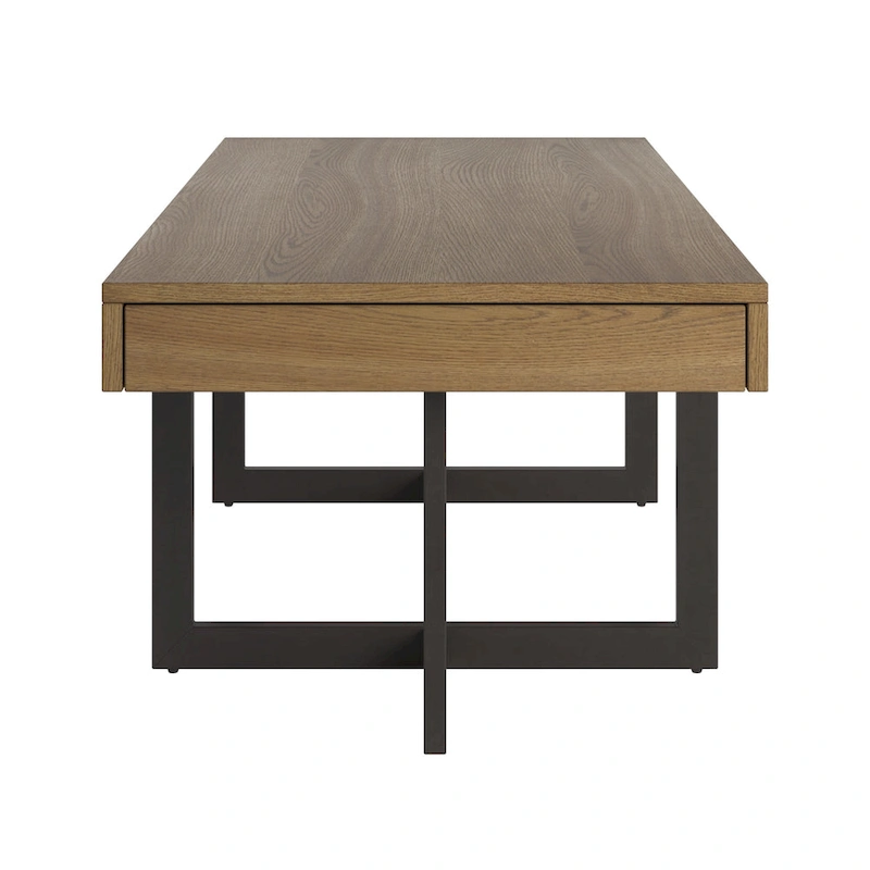 Eldersley Wood Finish Coffee Table with Two Drawers by iNSPIRE Q Modern