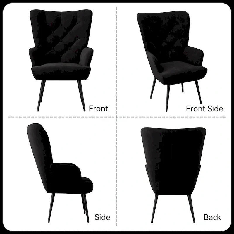 Modern Velvet Fabric Upholstered Chair