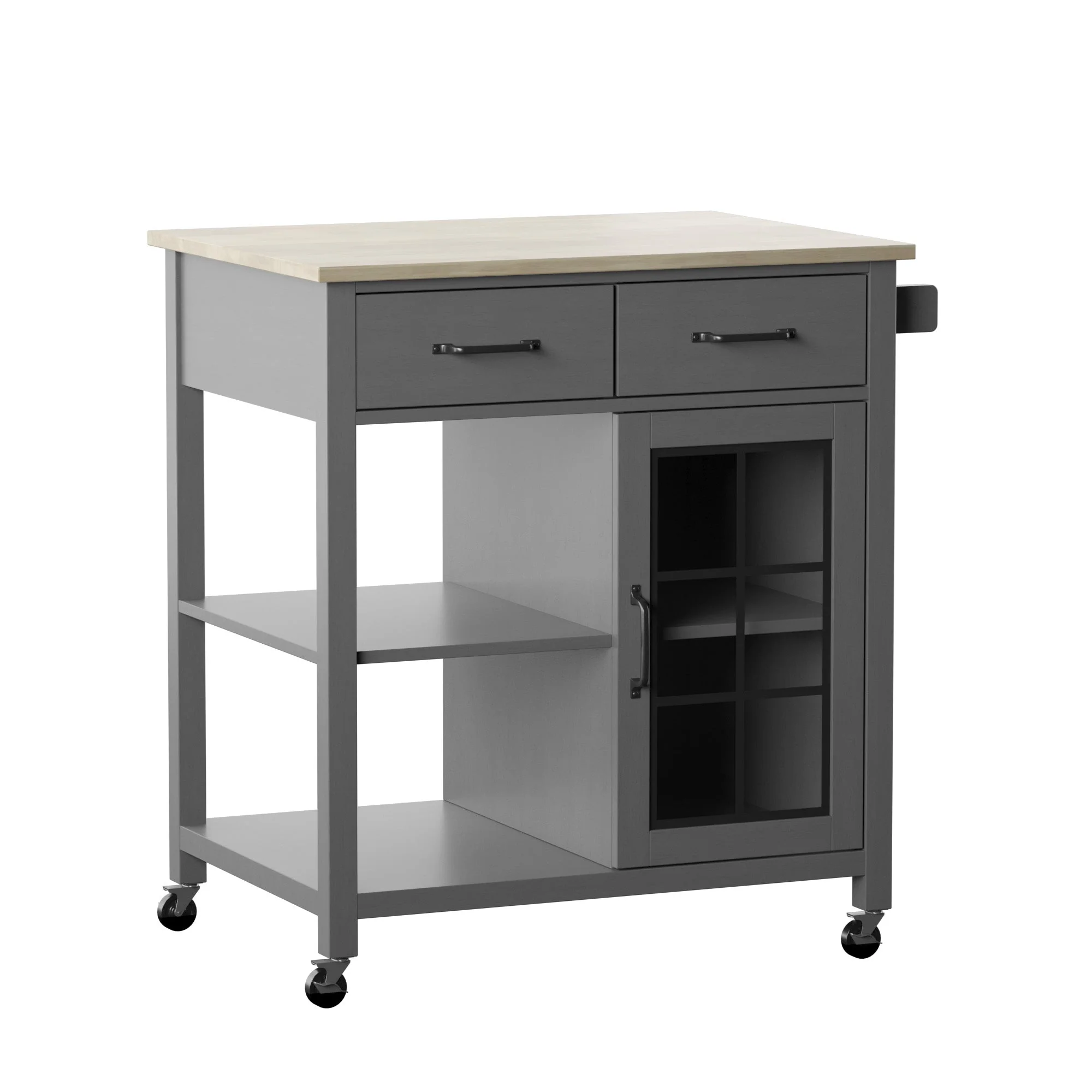 Compact Rolling Kitchen Island Cart with Storage