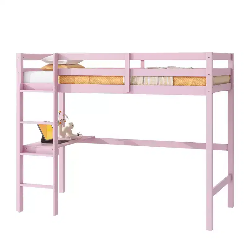 MAYEERTY Twin Bed Frame Upholstered Faux Leather Kid-Friendly No Box Spring Needed