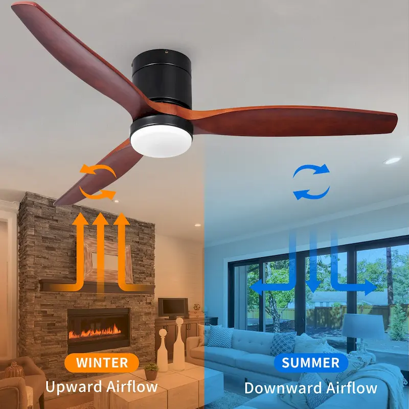 Moasis 60  LED Ceiling Fan Light with 3 Solid Wood Blades
