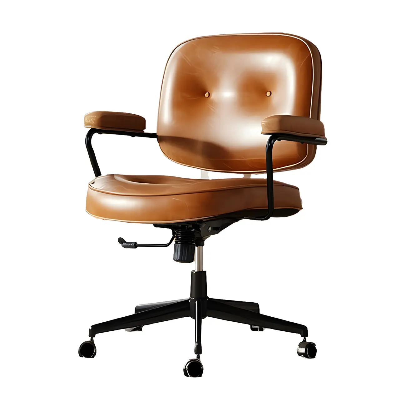 Industrial Leather Upholstered Height Adjustable Swivel Office Chair