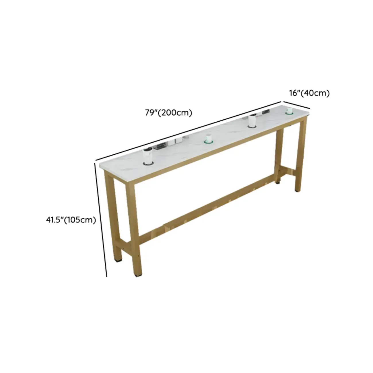 Modern White Metal Fixed Top Design Bar Tables