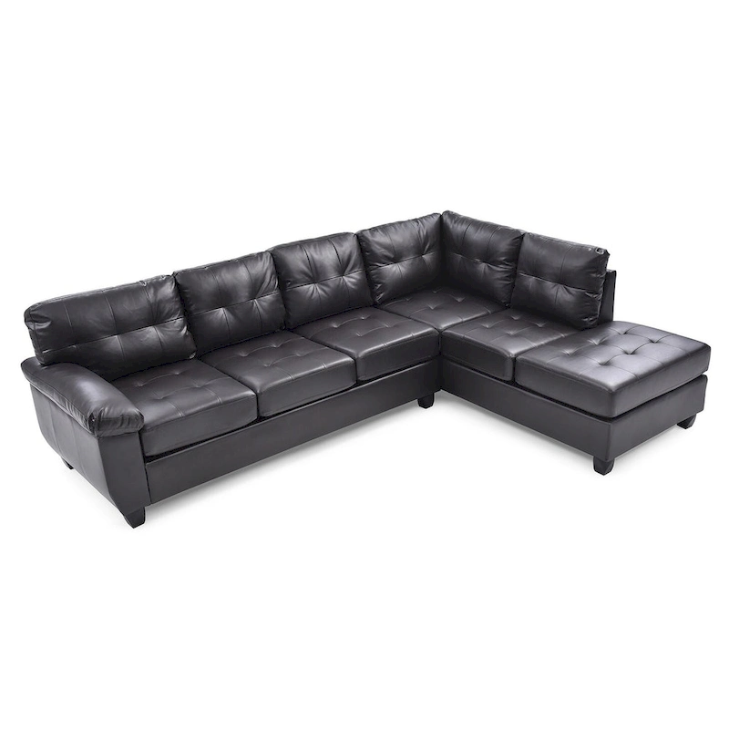 Gallant 111 in. W 2-piece Faux Leather L Shape Sectional Sofa - 78 L x 111 W x 32 H