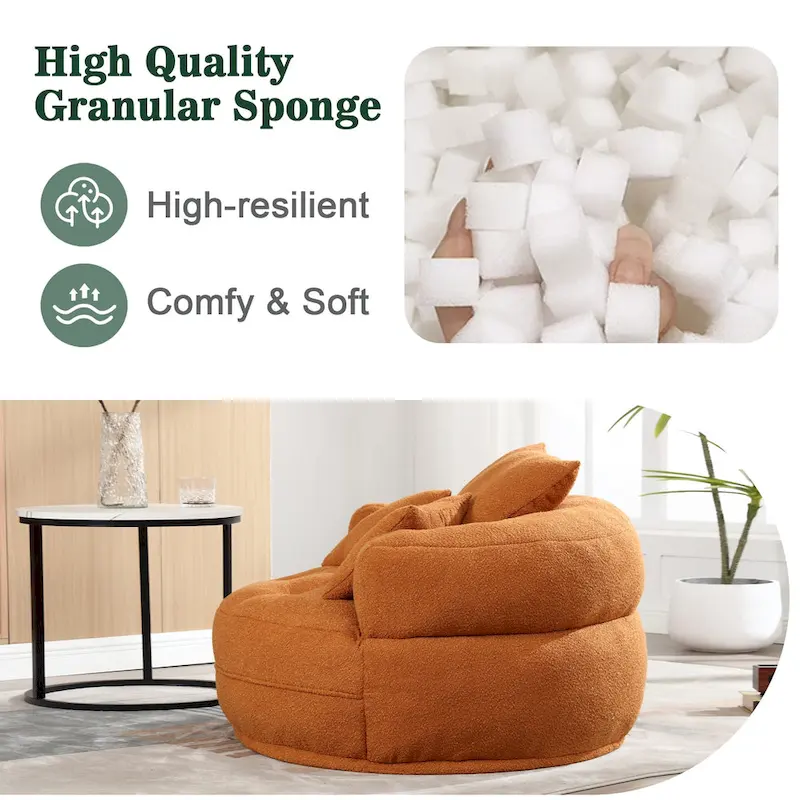 Circular wide living room fabric sofa, balcony homestay lazy sofa chair