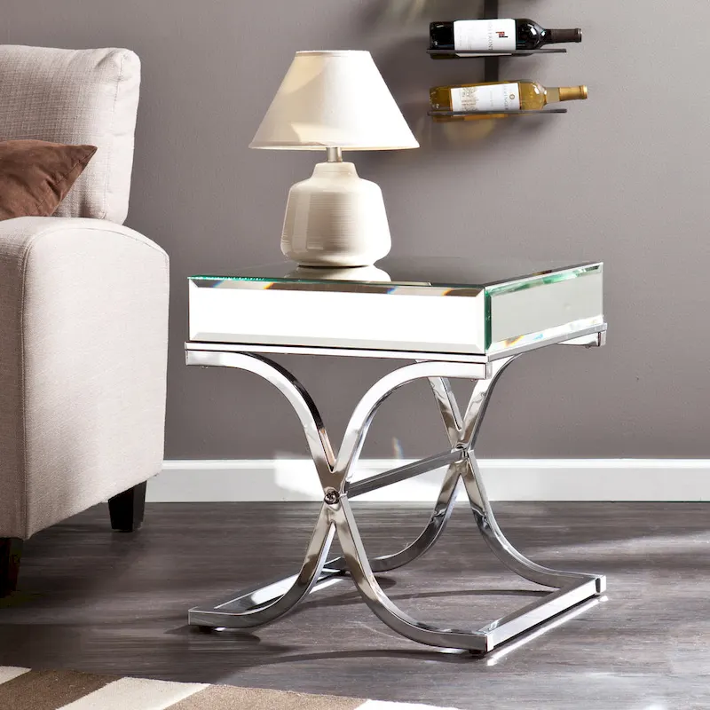 Chrome Mirrored Side Table