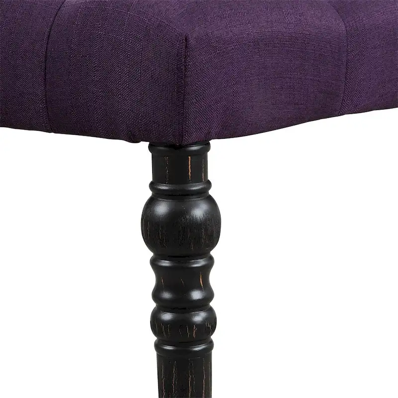 Fabric Tufted Turned Leg Dining Bench