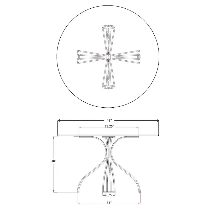 Somette Ashton Brushed Nickel/ Glass Dining Table - Top: 47 x 48 x 48 - Base: 29.33 x 32.99 x 32.99