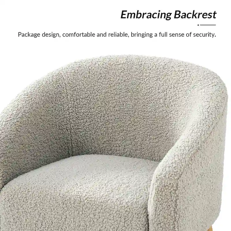 Sheila Modern 31W Boucle Armchair with Solid Wood Legs by HULALA HOME