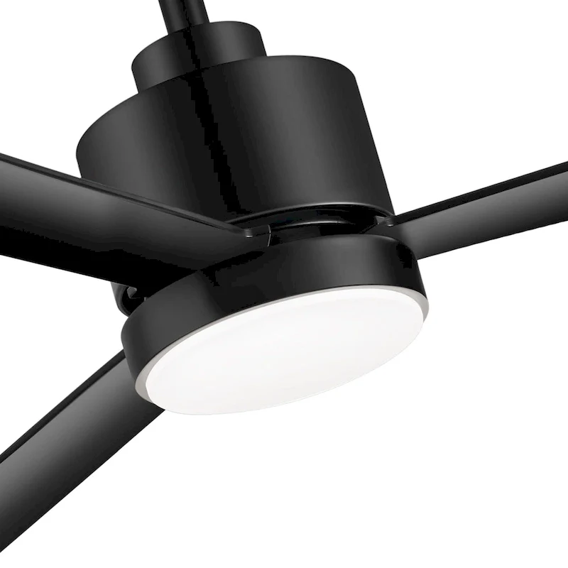 52 Inch Gold/Black/White 3-Blade LED Ceiling Fan with Light and Remote