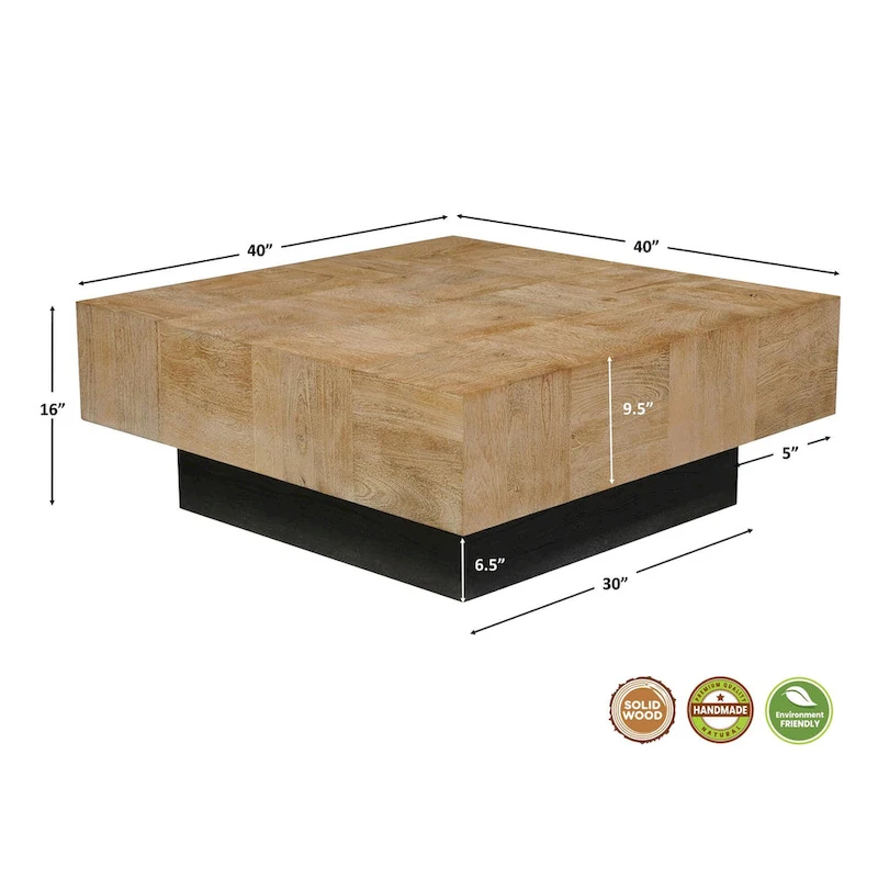 Caden 2-piece Solid Wood Living Room Table Set