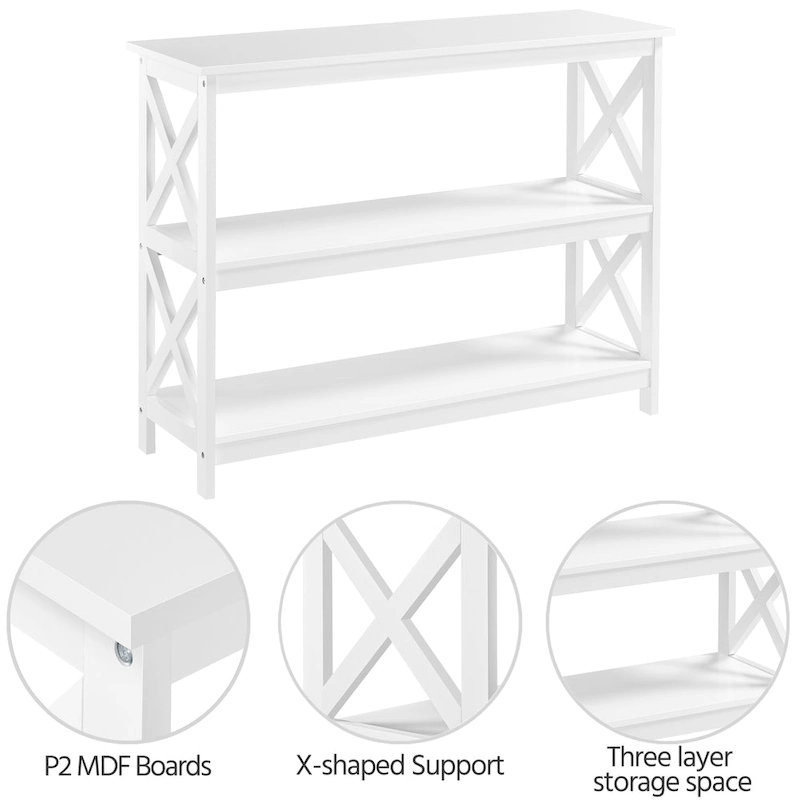 Yaheetech X-Design 3 Tiers Wooden Entryway Console Table