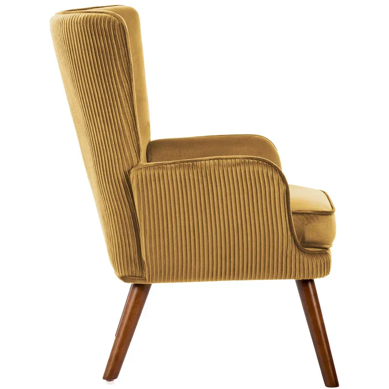 Modern Upholstered Velvet Wingback Accent Arm Chair, Set of 2 - 36.6 H x 28 W x 28.4 D