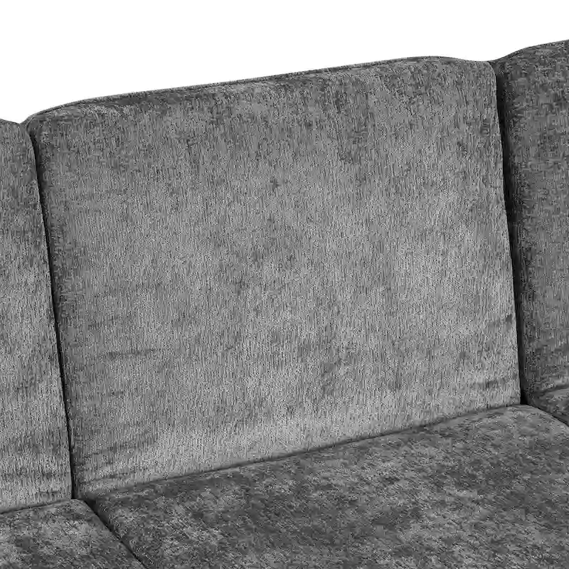 94.1 Chenille L-Shaped Futon Sofa with Adjustable Backrest & Reversible Chaise