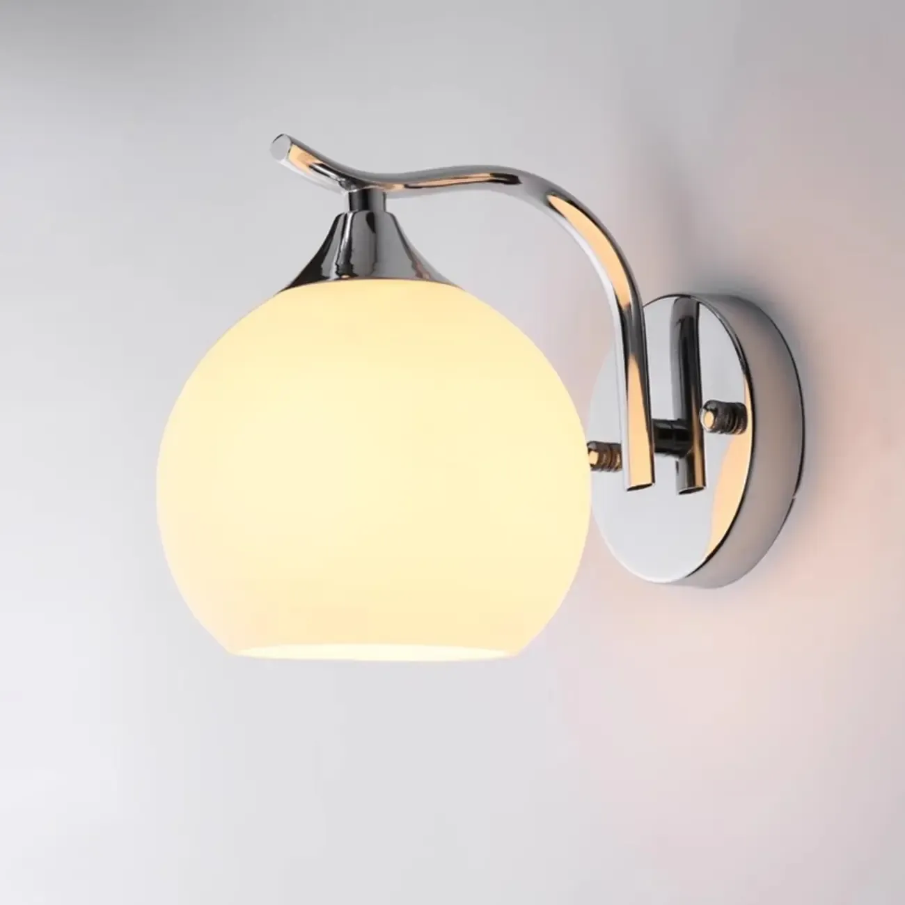 Modern Globe Bathroom Vanity Light with Chrome Finish