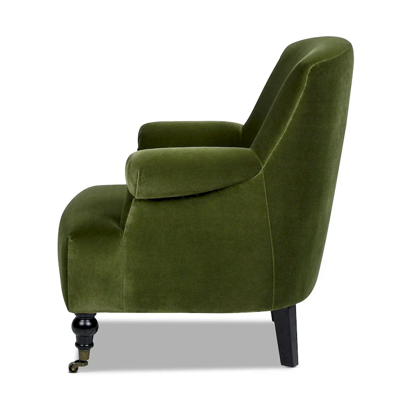 Eloise 30 Transitional Velvet Pleated Sock Arm Accent Chair