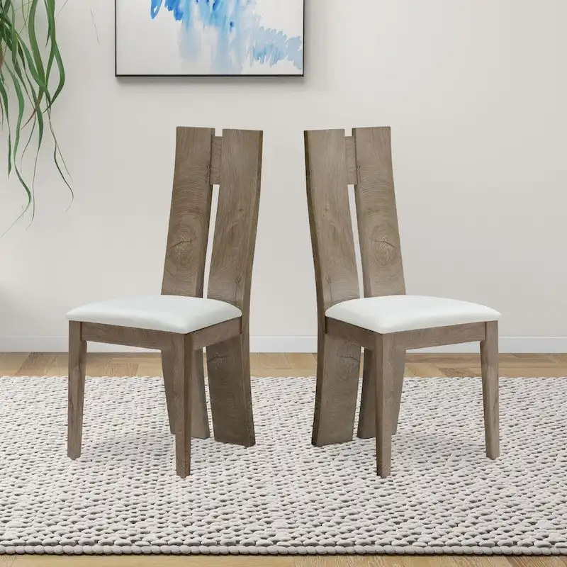 PU Leather Dining Chair with High Back Set of 2