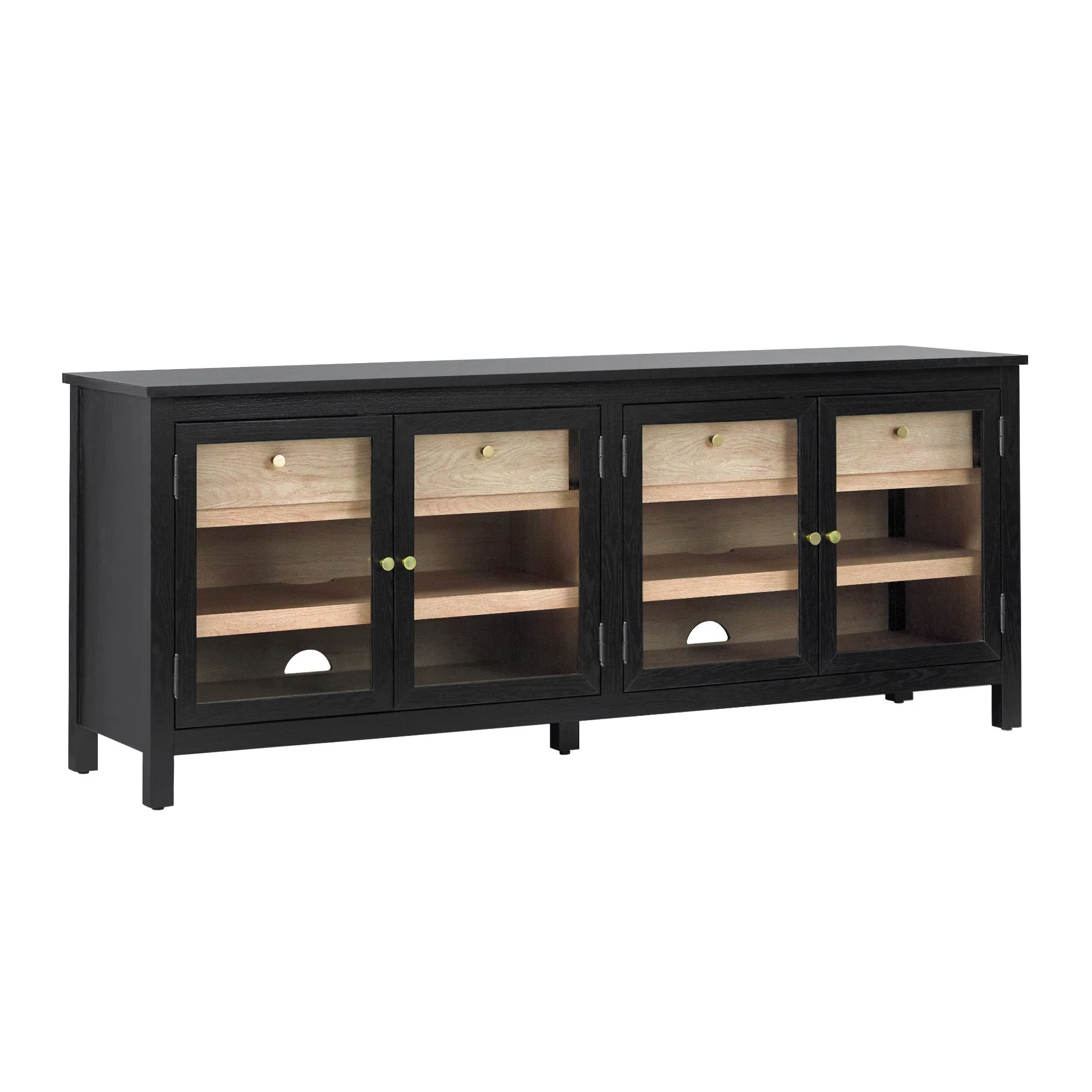Harlow Traditional Easy Assembly Glass Door 70¡± Sideboard/TV Stand