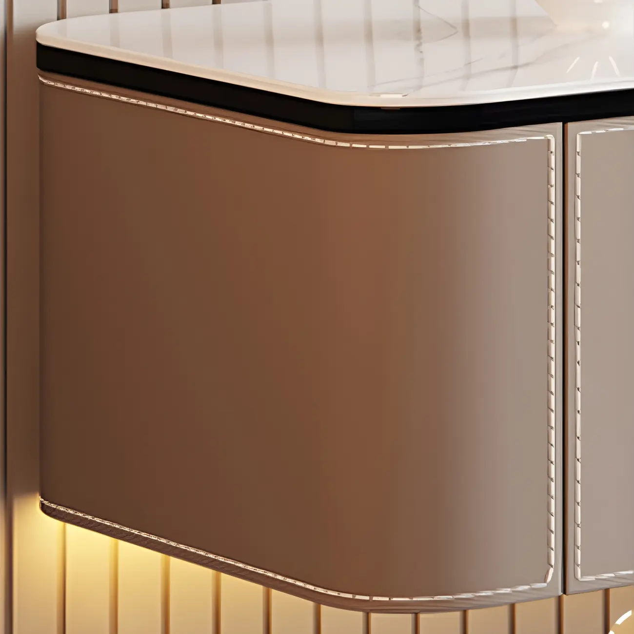 79 4-Drawer White Stone Floating Cable Management TV Stand