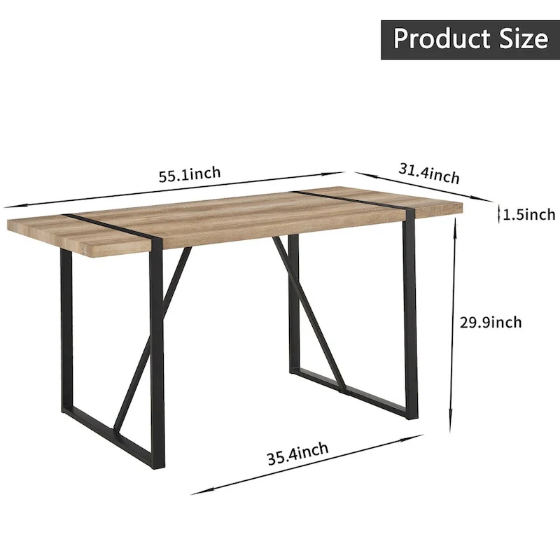 Wood Colour Dining Table and Modern Dining Chairs, Mid Century Wooden Kitchen Table, Metal Base & Legs