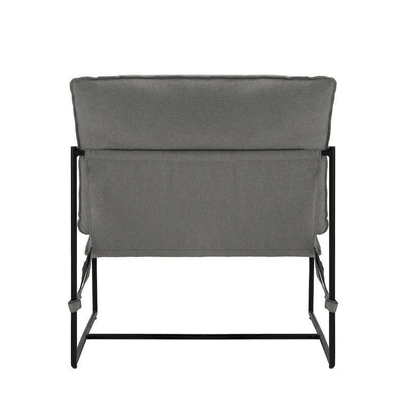 Metal Framed Accent Chair Sling Armchair with Bag Cushion