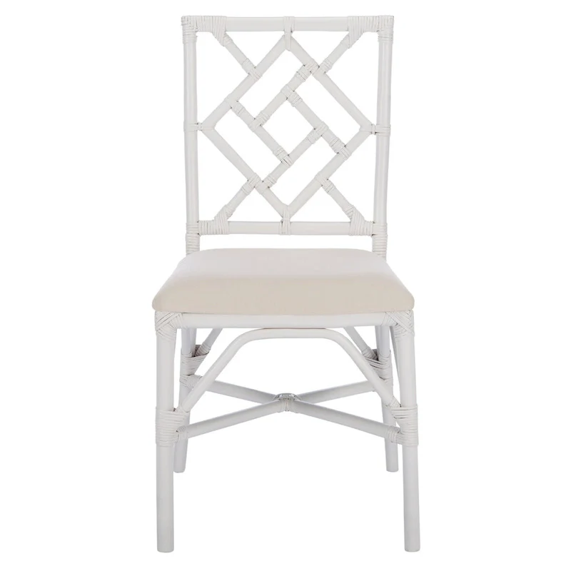 SAFAVIEH Maye Rattan Accent Chair with Cushion (Set of 2) - 18.5 W x 20.9 L x 35.8 H - 19Wx21Dx36H