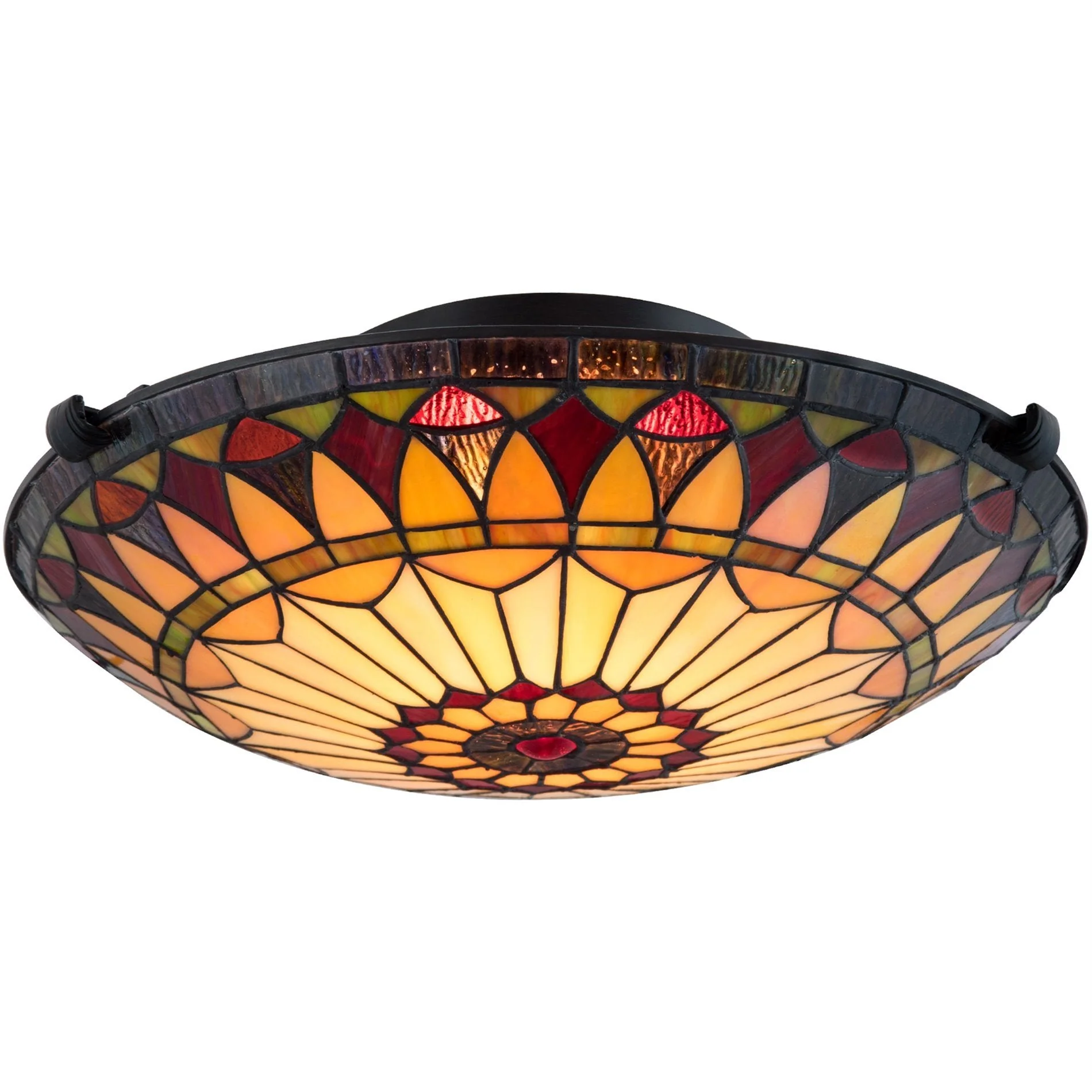 Mateo 16 2-Light Tiffany Glass Flush Mount Ceiling Light