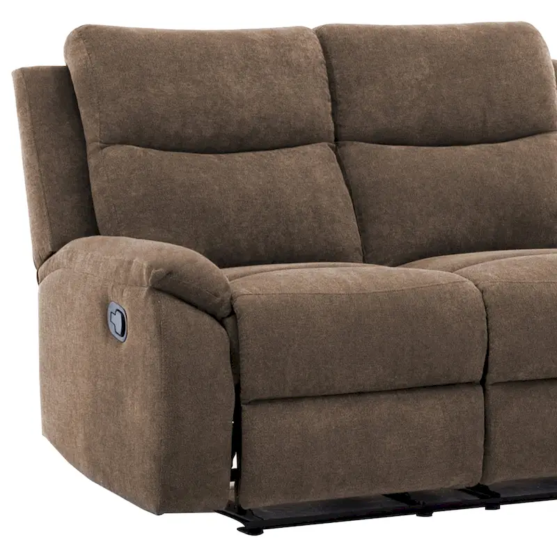 Transitional Faux Leather Reclining Living Room Sofa Set