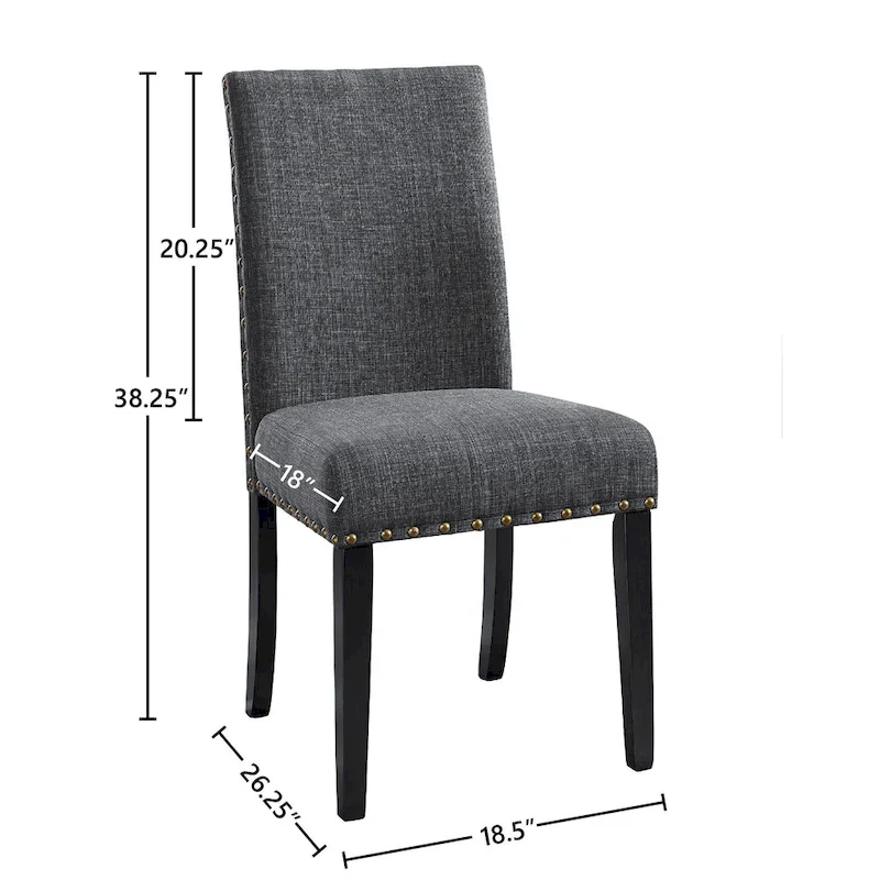 Modern Upholstered Dining Chair with Nail Head Trim