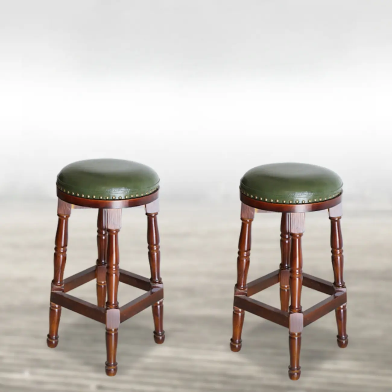 Bar Height Swivel Scandinavian Leather Bar Stools