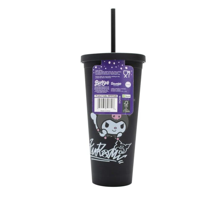 Hello Kitty and Friends Kuromi Cup with Straw 28cm