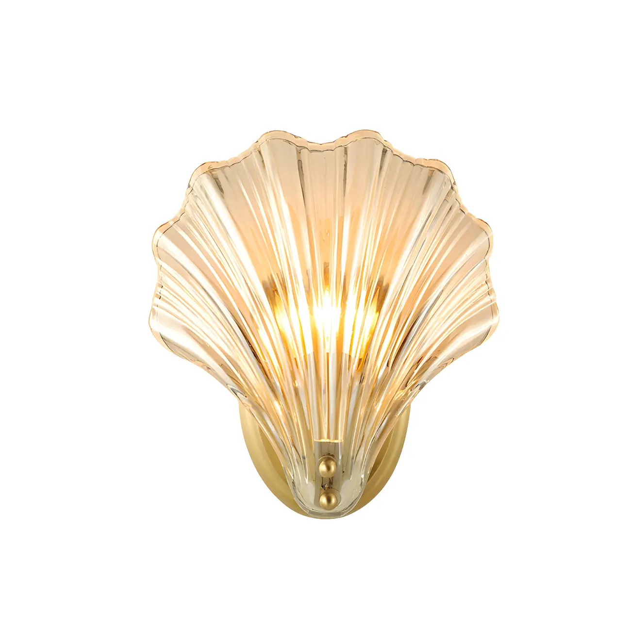 Artistic Glass Gold Shell Wall Sconce