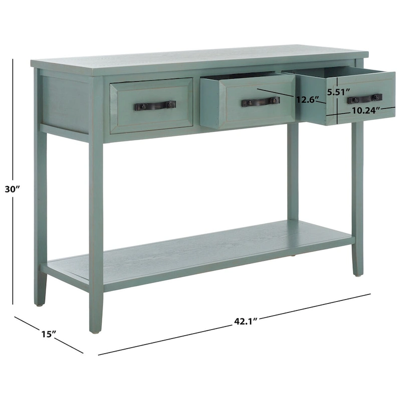 SAFAVIEH Jennette Black/ Walnut Console Table - 42Wx15Dx30H